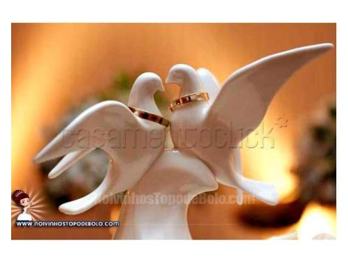 Lindos e românticos noivinhos topo de bolo