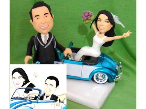 Lindos e românticos noivinhos topo de bolo