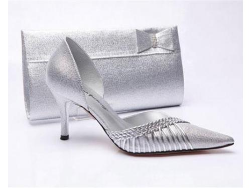 Sapato e bolsa prata