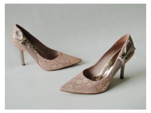 Scarpin renda nude - r$199,00