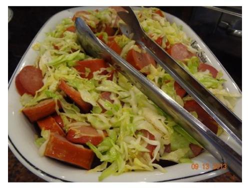 Classico salsichão com repolho