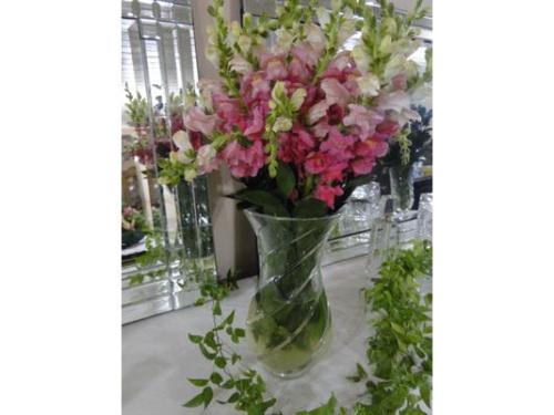 Arranjo buquê com boca de leão rosa