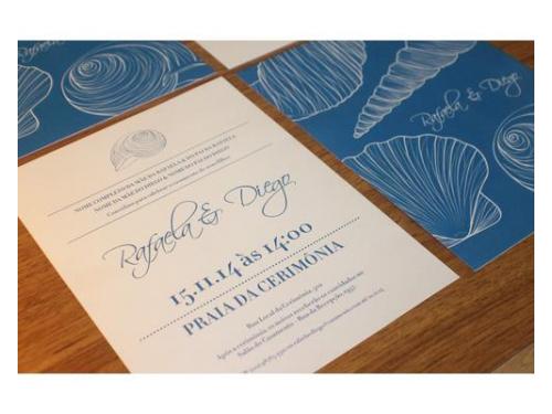 Mais info: http://rosadepapel.com.br/site/layouts/convite-conchas-azul/