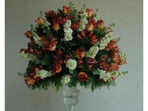 Topiaria flores terracota