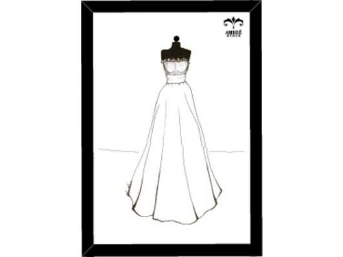Croqui estilizado. o seu vestido de noiva eternizado!