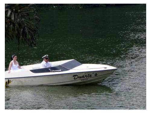 Chegada da noiva na lancha