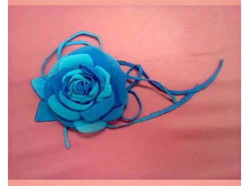 Camélia em musseline para vestido de 10cm - r$ 25,00