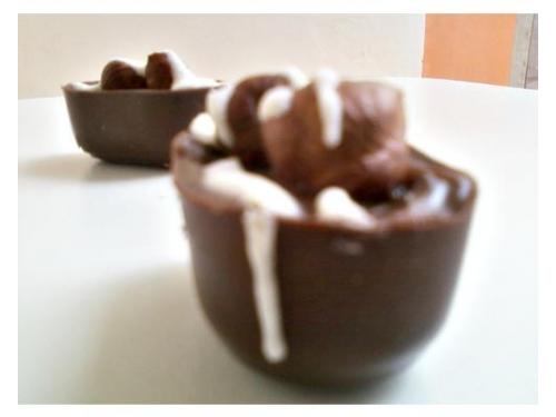 Potinho de chocolate belga com nutella e avelã!