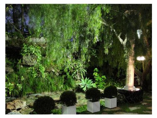 Espaço para casamento com um lindo jardim.