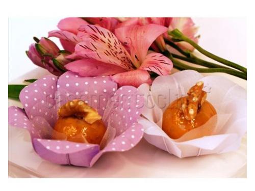 Jovelina cor rosa com poá branco / branca